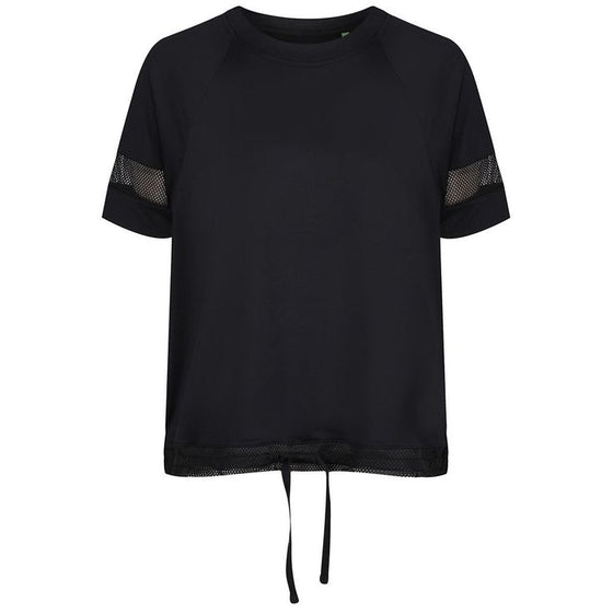 Black Mesh Drawstring T-Shirt