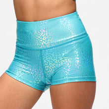  Aqua Foil Leopard TikiBooty Shorts