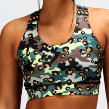  Green Leopard Camo Cross Back Bra