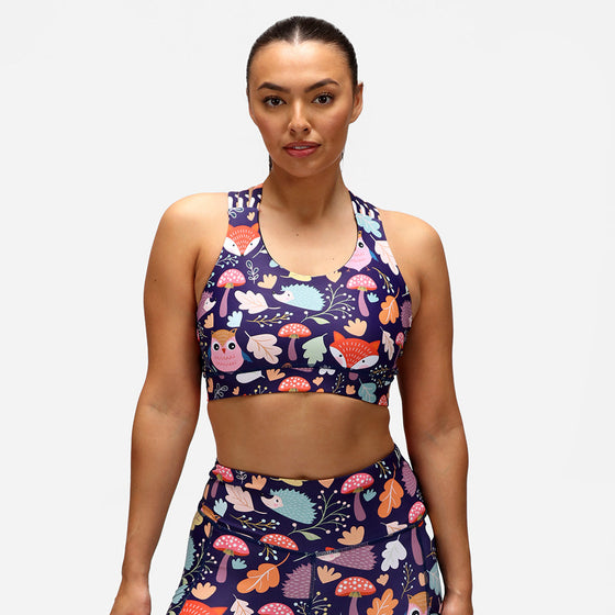 Forest Friends Cross Back Bra