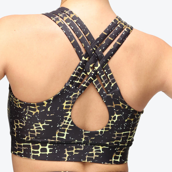 Golden Croc Cross Back Bra