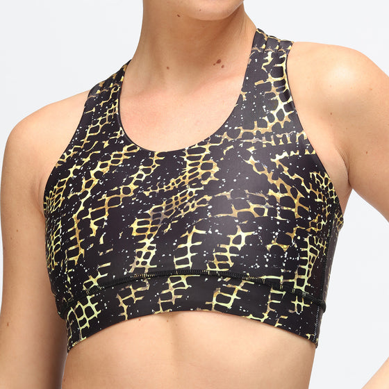 Golden Croc Cross Back Bra