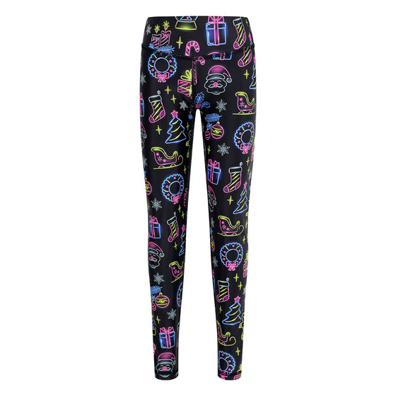Neon Christmas Kids Leggings