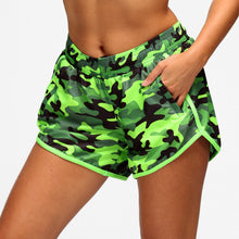  Neon Green Camo Loose Fit Workout Shorts