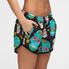  Minty Skulls Loose Fit Workout Shorts