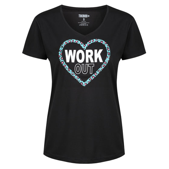 Black Work Out V Neck Technical T-Shirt