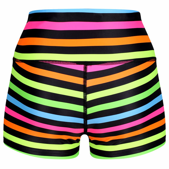 Neon Stripes TikiBooty Shorts
