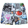 Tikiboo Old Skool Graffiti Booty Shorts - Front Product View