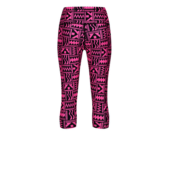 Neon Pink Maze Capri