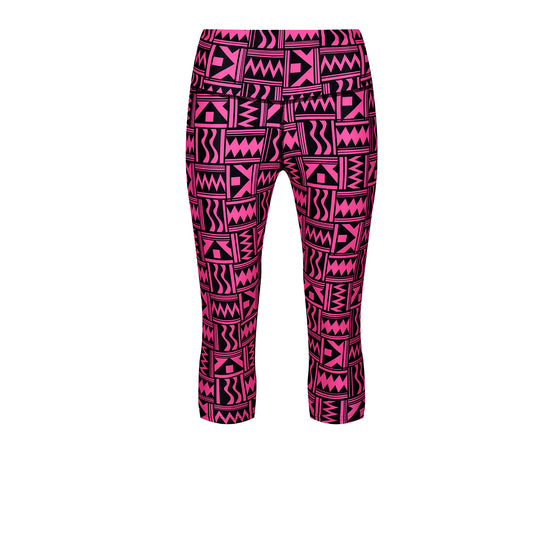 Neon Pink Maze Capri