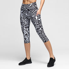  Monochrome Ripple Capri With Pockets