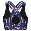 Tikiboo Candy Cane Wishes Cross Back Fitness Bra - Back Product View