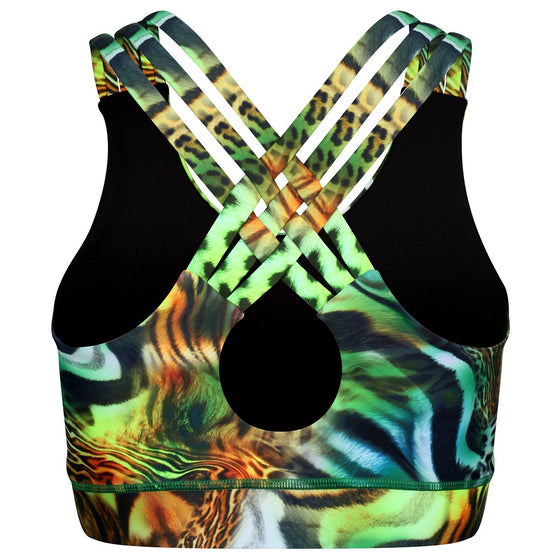 Jungle Patchwork Cross Back Bra