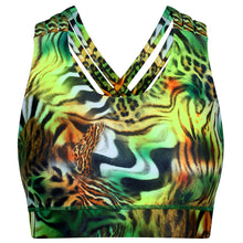  Jungle Patchwork Cross Back Bra