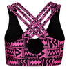 Neon Pink Maze Cross Back Bra