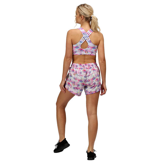 Tikiboo Mystical Sloths Loose Fit Exercise Shorts - Back Model View
