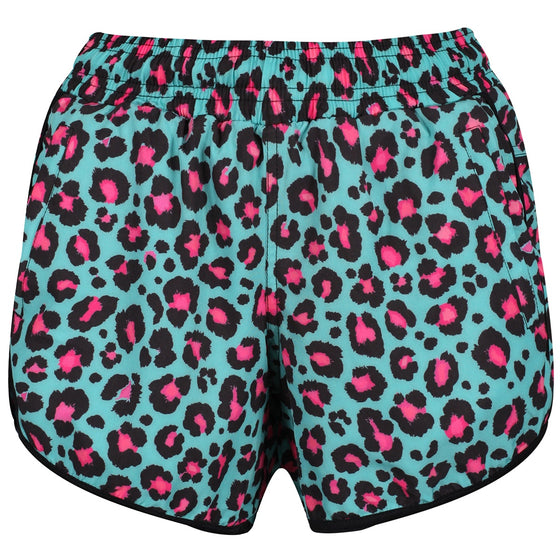 Minty Leopard Loose Fit Workout Shorts