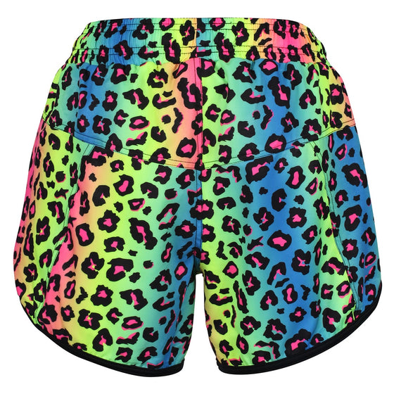 Neon Leopard Loose Fit Workout Shorts