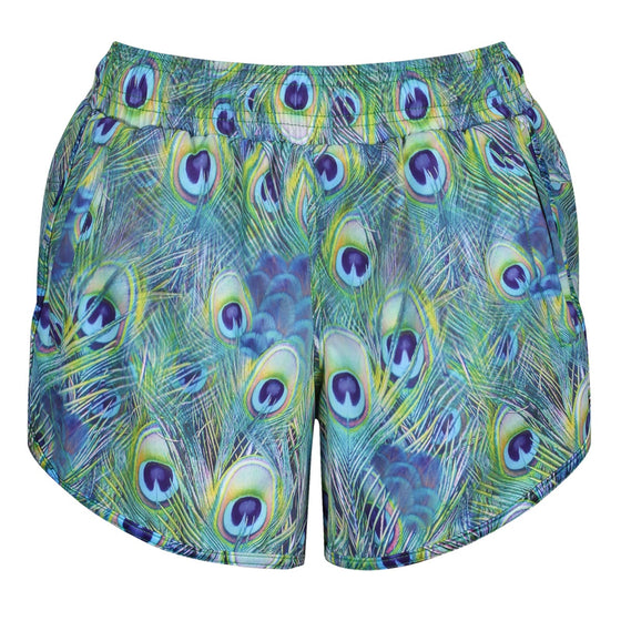 Peacock Feathers Loose Fit Workout Shorts