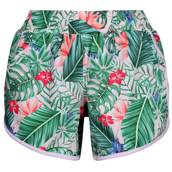 Tikiboo Tropical Botanics Loose Fit Workout Shorts - Front Product View
