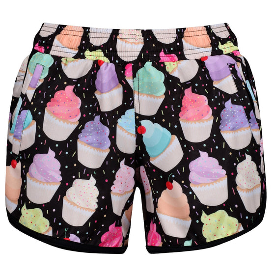 Tikiboo Cupcakes Loose Fit Workout Shorts - Front Product View
