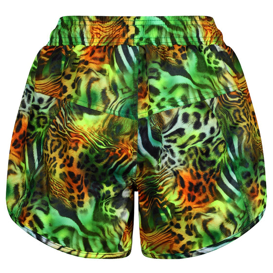 Jungle Patchwork Loose Fit Workout Shorts