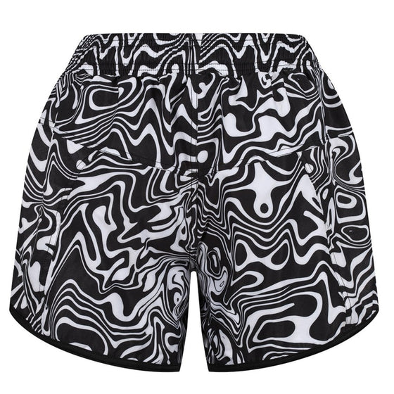 Monochrome Ripple Loose Fit Workout Shorts