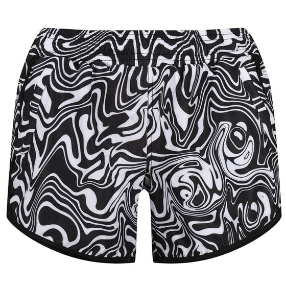 Monochrome Ripple Loose Fit Workout Shorts