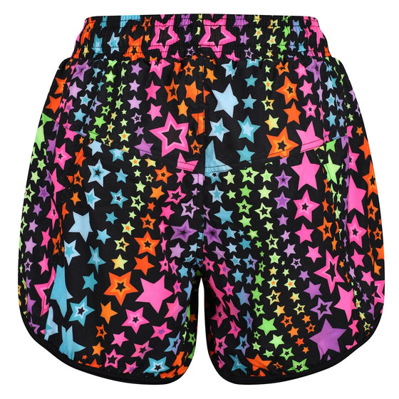 Neon Stars Loose Fit Workout Shorts