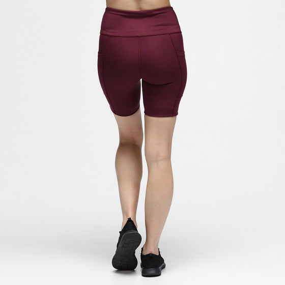 Claret Diamond Luxe Running Shorts With Pockets