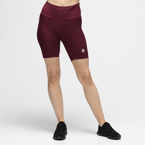 Claret Diamond Luxe Running Shorts With Pockets