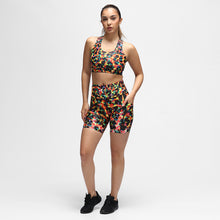  Green Brushed Leopard Running Shorts With Pockets