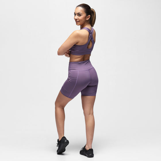 Lavender Diamond Luxe Running Shorts With Pockets