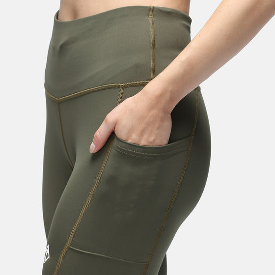 Olive Diamond Luxe Running Shorts With Pockets