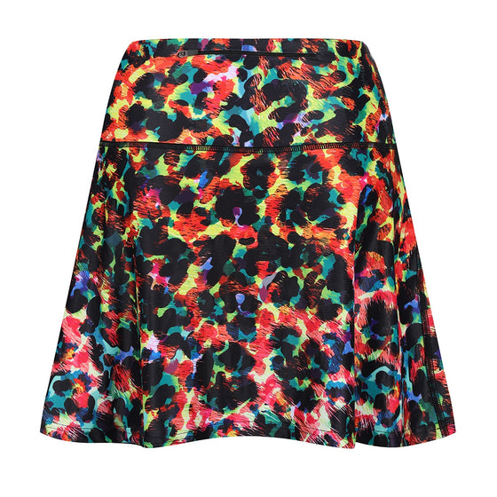 Green Brushed Leopard Skort