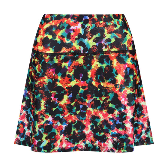Green Brushed Leopard Skort
